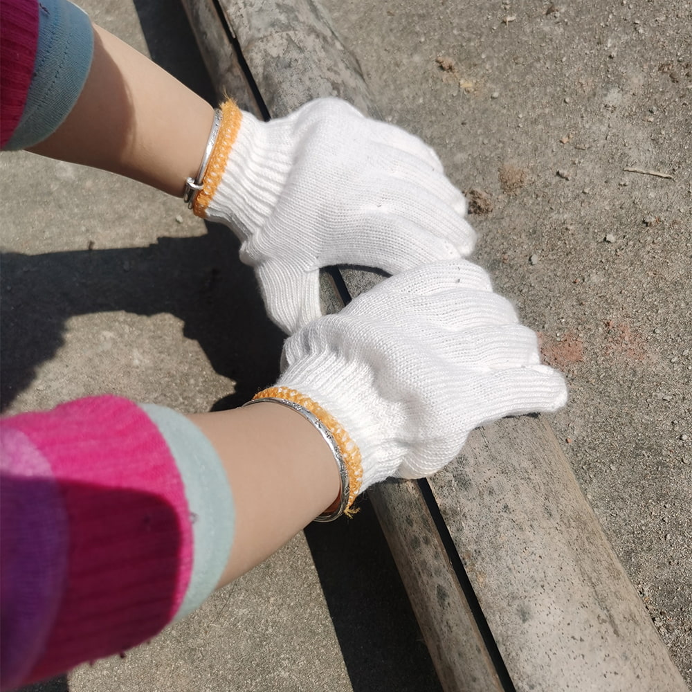 Guanti da lavoro per bambini in cotone poliestere bianco